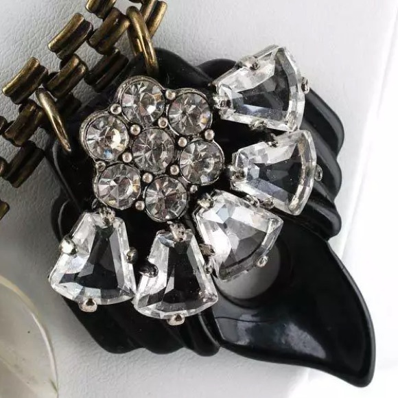 RARE Lulu Frost for J Crew Harvest Moon statement necklace rhinestone - Picture 10 of 11